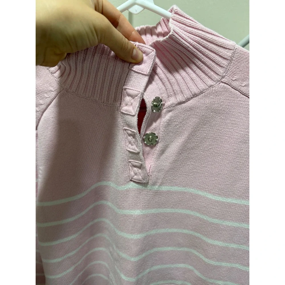 Coastal Grandma Beachy Coastal Coquette Mock Neck Sweater Pullover Size Xl - Picture 2 of 4